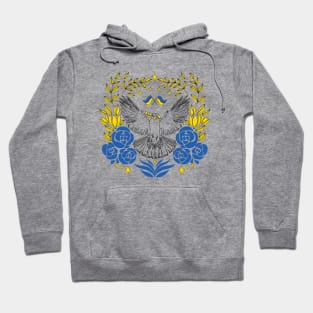 The dove of Peace Illustration | Ukraine flag colors Hoodie